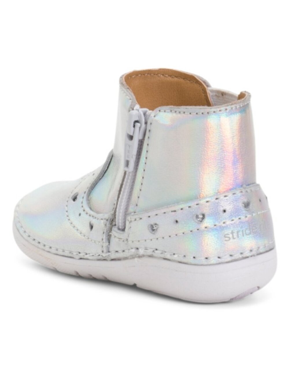 NW STRIDE RITE Leather Wide Soft Motion Gigi Silver Boots - Picture 2 of 10